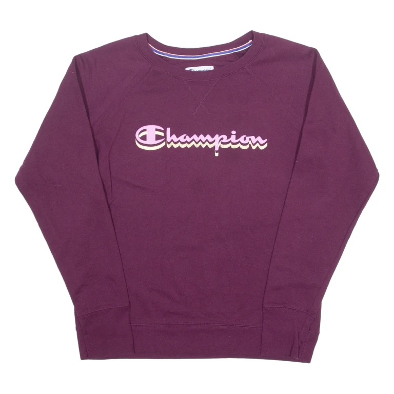 CHAMPION Womens Sweatshirt Maroon L