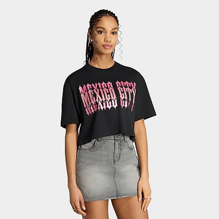 adidas Women's Originals World Cup 26 Host City Mexico City T-Shirt in Black Size: XXS