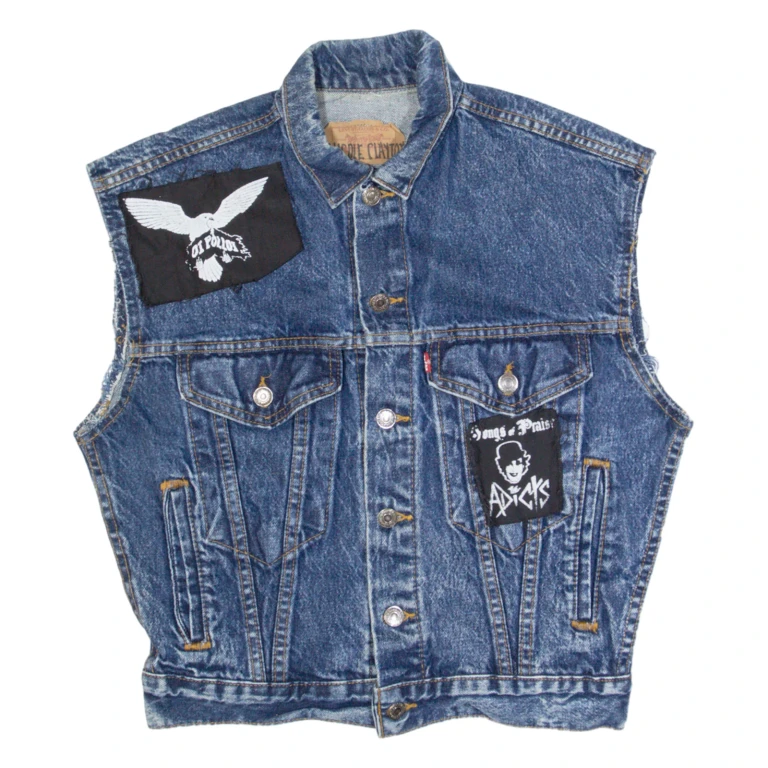 LEVI'S Patches Womens Denim Gilet Blue M