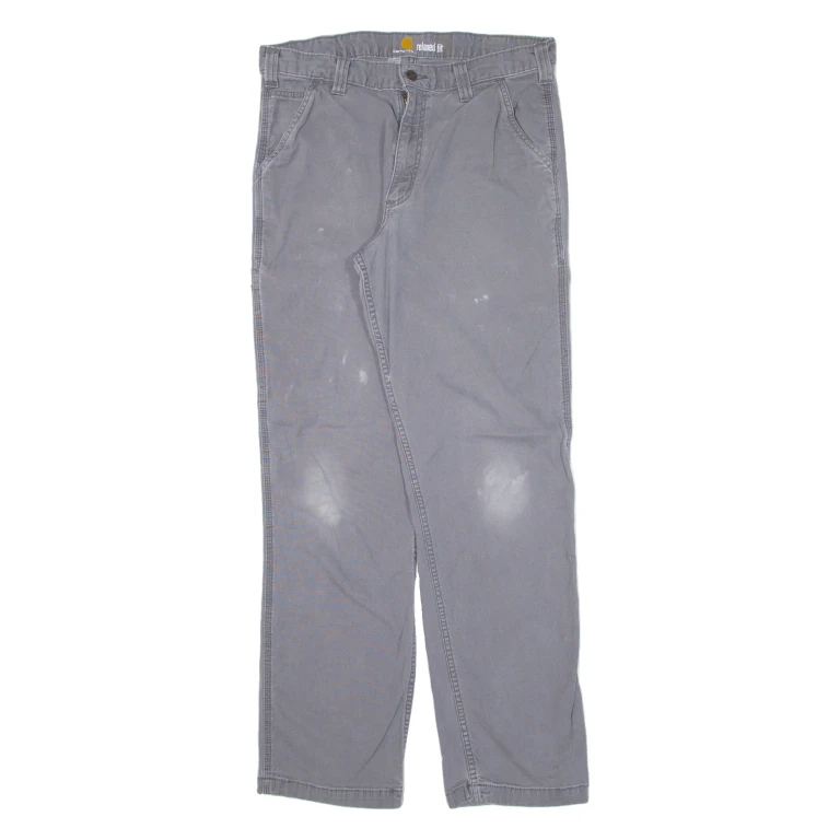 CARHARTT Workwear Mens Trousers Grey Relaxed Straight W34 L31