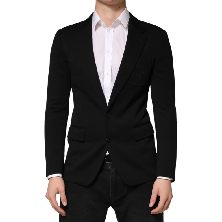 Dolce & Gabbana Black Wool Single Breasted 2 Button Blazer Pa+wv Clothing - Men