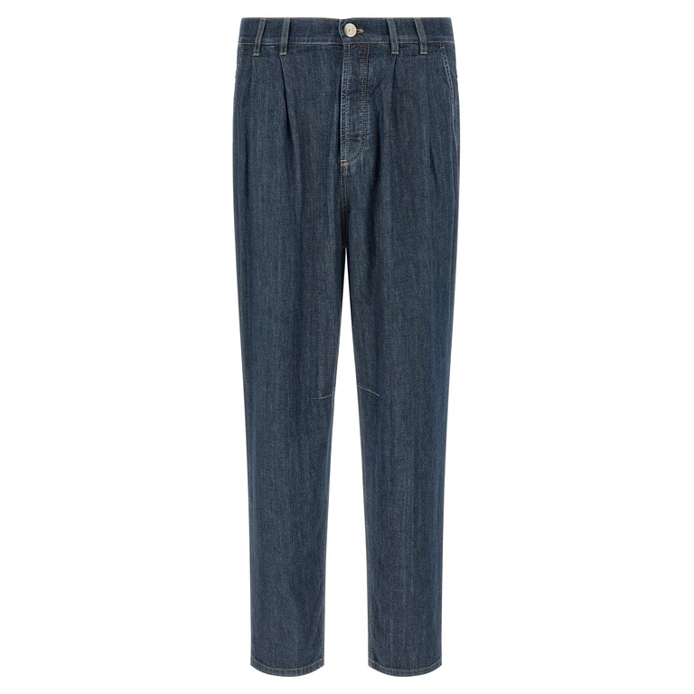 Brunello Cucinelli Blue Cotton Straight-Leg Jeans Clothing - Men