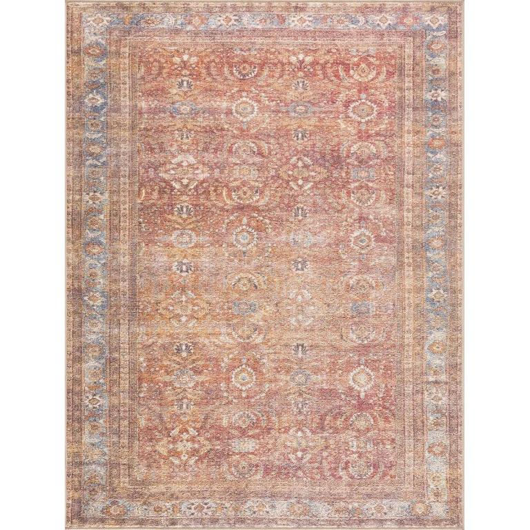 Anshu Peach Washable Area Rug