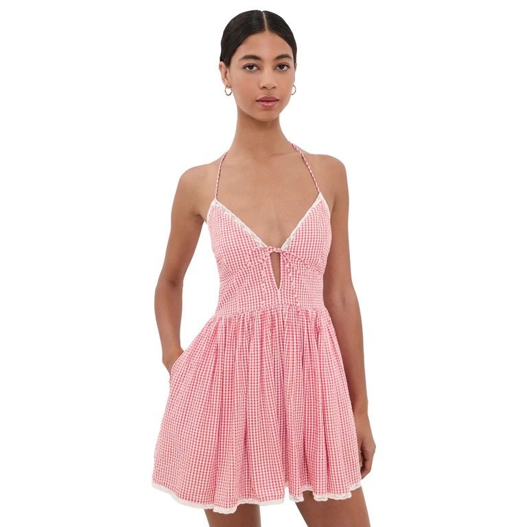 LoveShackFancy Khloe Dress BERRY BRAMBLE XXL
