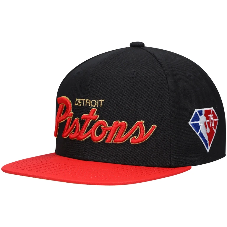 Men's NBA 75Th Gold Snapback Pistons Snapback Caps