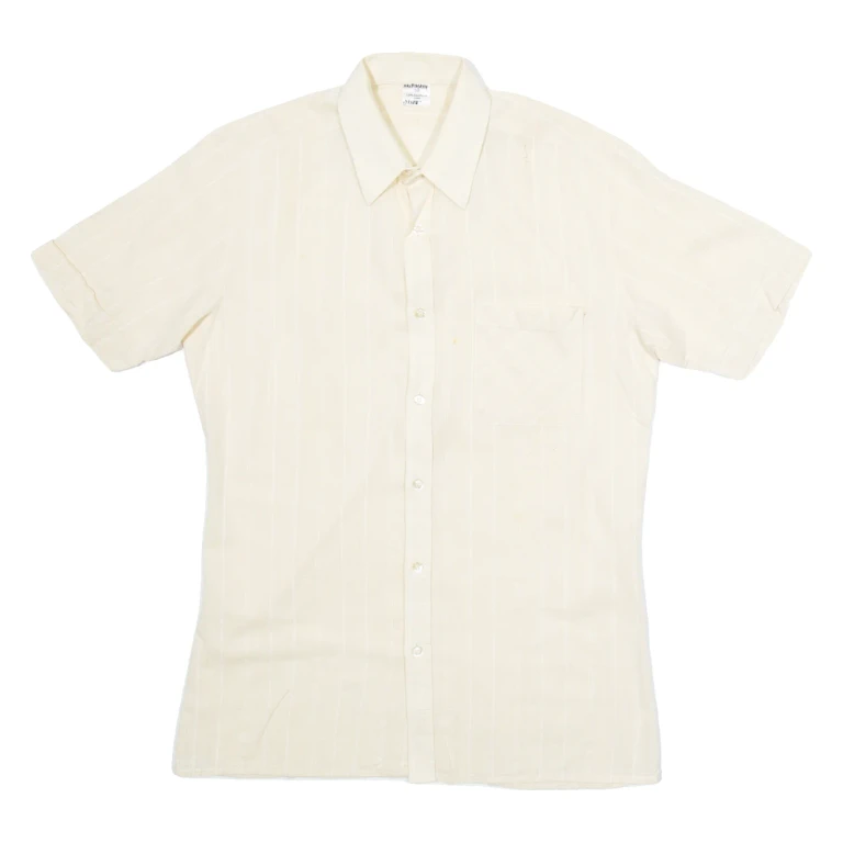 Mens Shirt Beige Striped S