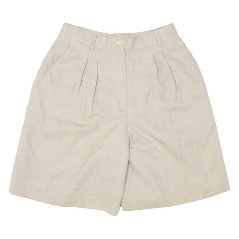 CHARTER CLUB Pleated Womens Casual Shorts Beige Relaxed 90s S W28