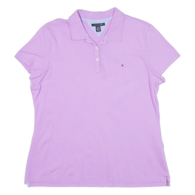 TOMMY HILFIGER Womens Polo Shirt Purple XL