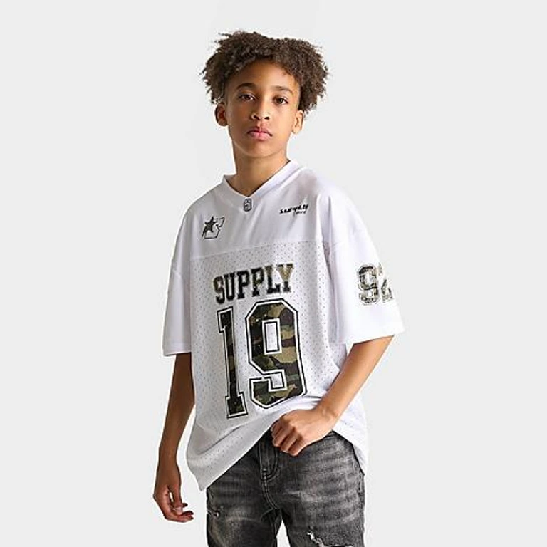 Big Kids Backer Jersey in Optic White Size: Small
