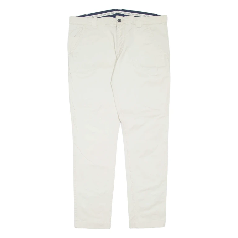 TOMMY HILFIGER Mens Trousers Cream Regular Tapered W38 L32