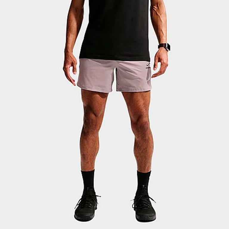 Nike Men's Pro Dri-FIT 6" Training Shorts in Light Violet Ore/Black Size: XS