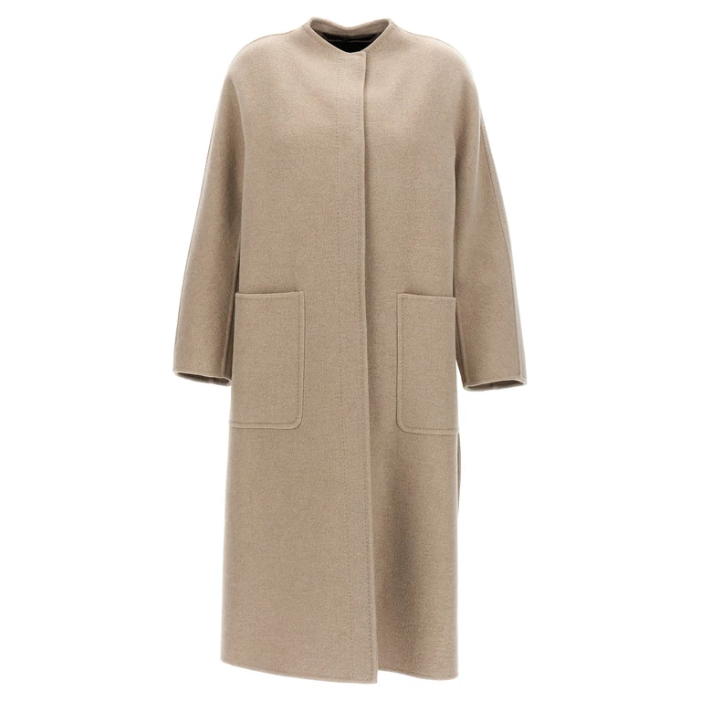 Beige Cashmere Coat Clothing - Women