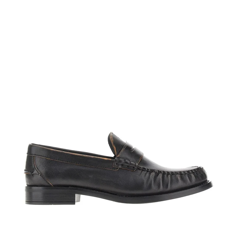 Old-finished leather loafers Woman 40