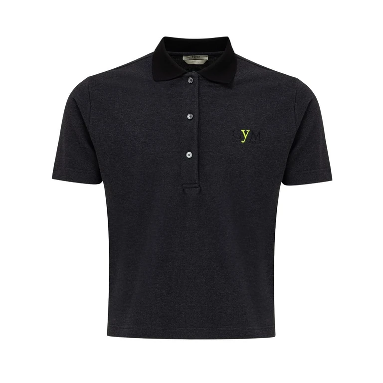Fendi Black Cotton Polo Shirt - Men