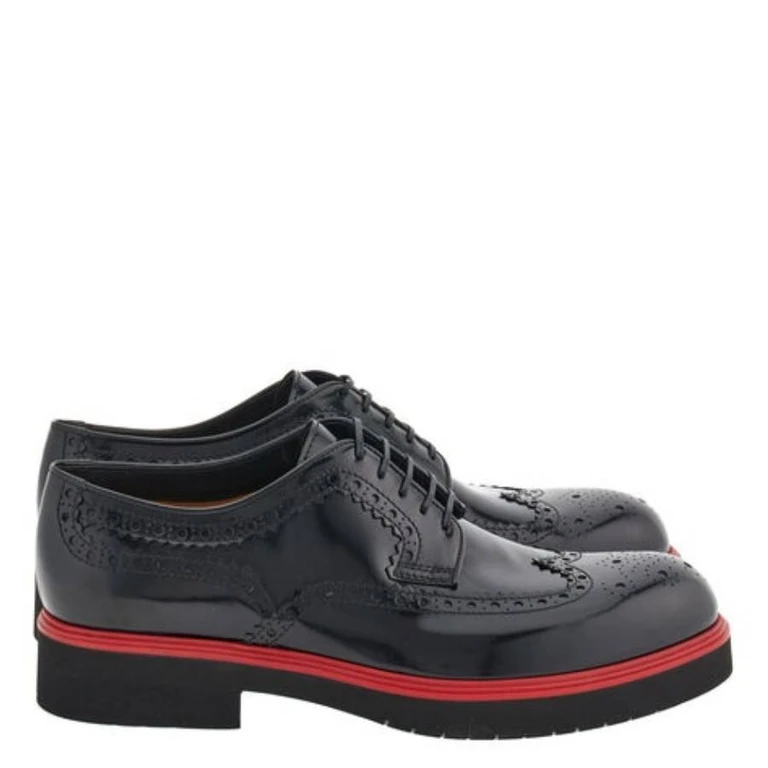 Ferragamo Perforated Detailing Derby Shoes, Size 9 E