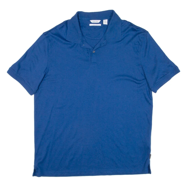 CALVIN KLEIN Mens Polo Shirt Blue L