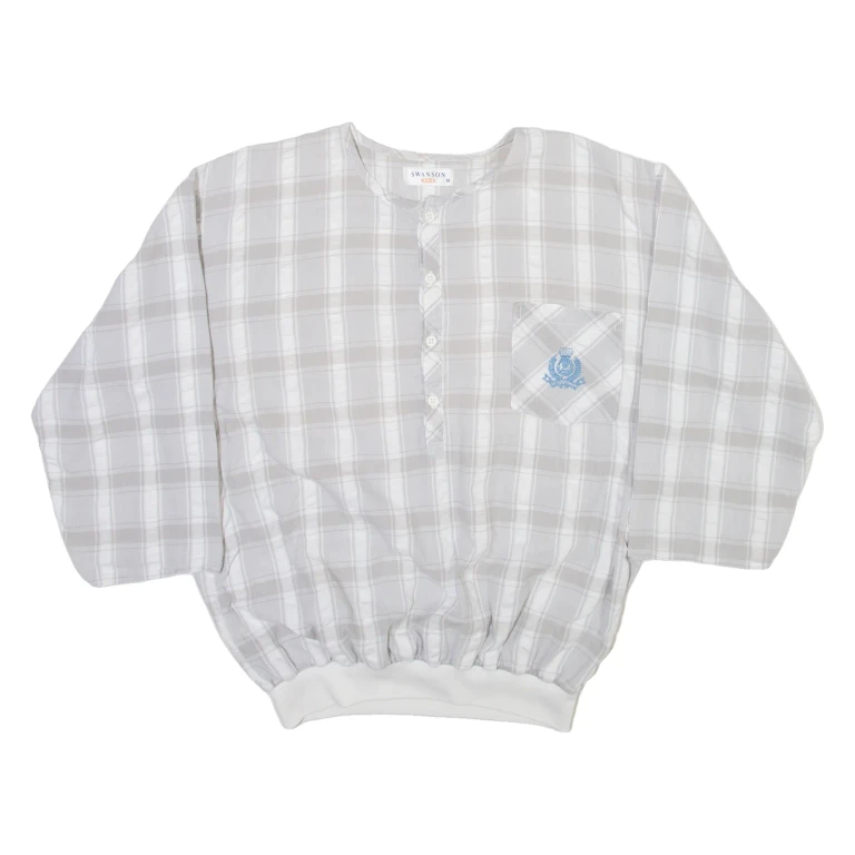 SWANSON Mens Shirt Grey Check Long Sleeve M