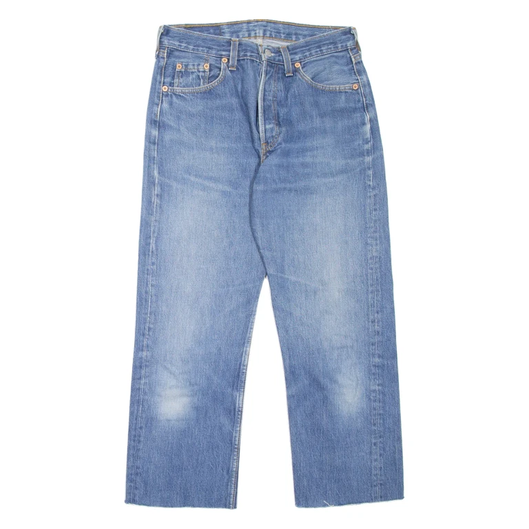 LEVI'S 501 Jeans Mens Blue Regular Straight 90s Stone Wash W30 L25