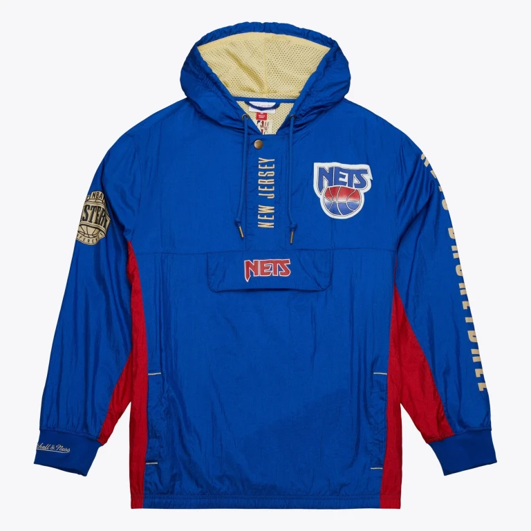 Men's NBA Team Og 2.0 Anorak Windbreaker Vintage Logo Nets Windbreakers