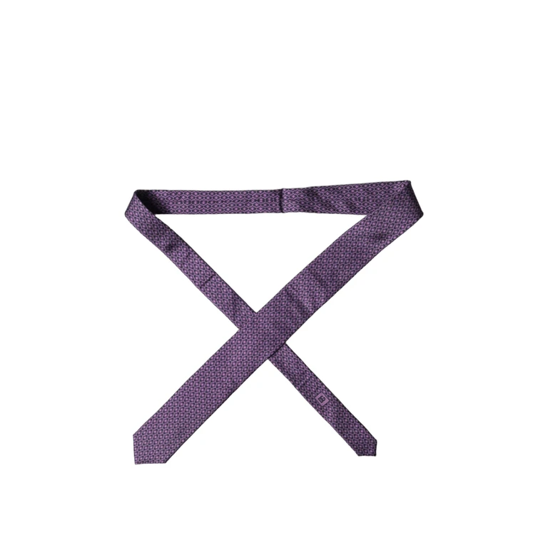 Dolce & Gabbana Purple Patterned Silk Adjustable Men Necktie Tie - Men