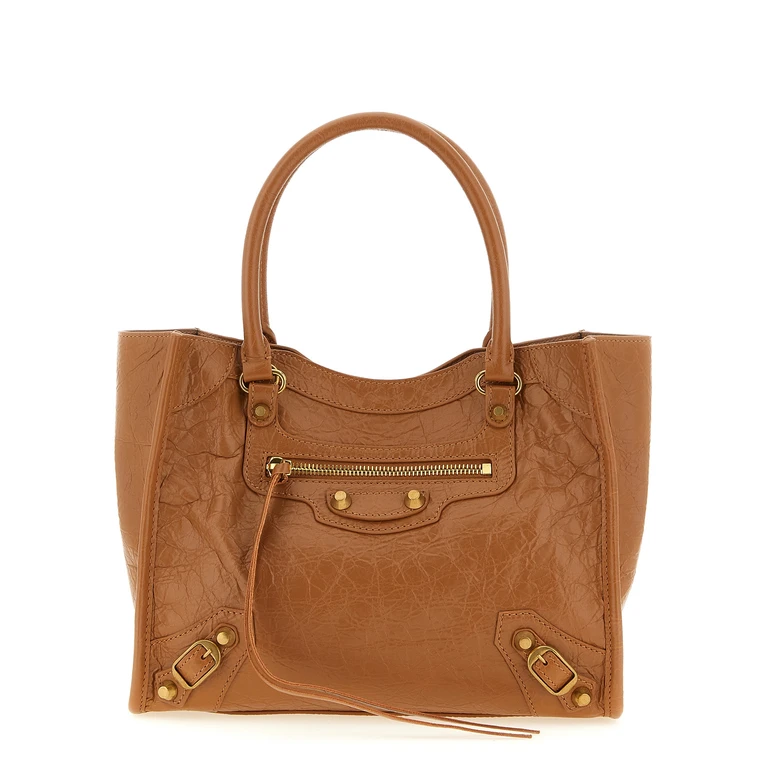 Balenciaga Brown Lamb Leather Tote Bag - Women