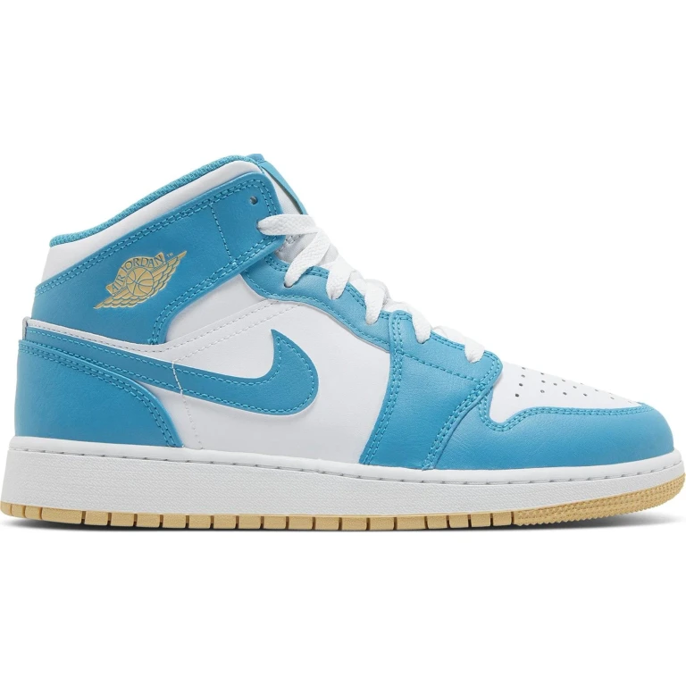 Grade School Retro 1 Mid 'Aquatone Gs' Sneakers