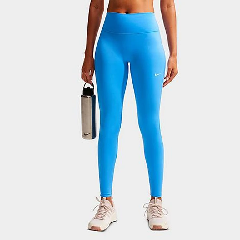 Nike Women's One Seamless Front High-Waisted Full-Length Leggings in University Blue/White Size: XS