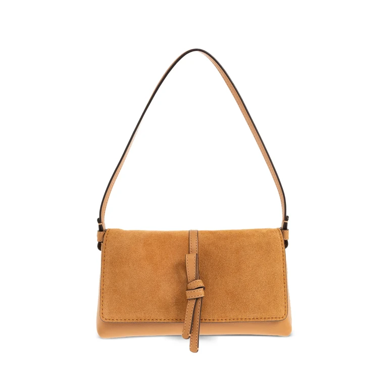 Small Loop Suede-panelled Knotted Shoulder Bag
