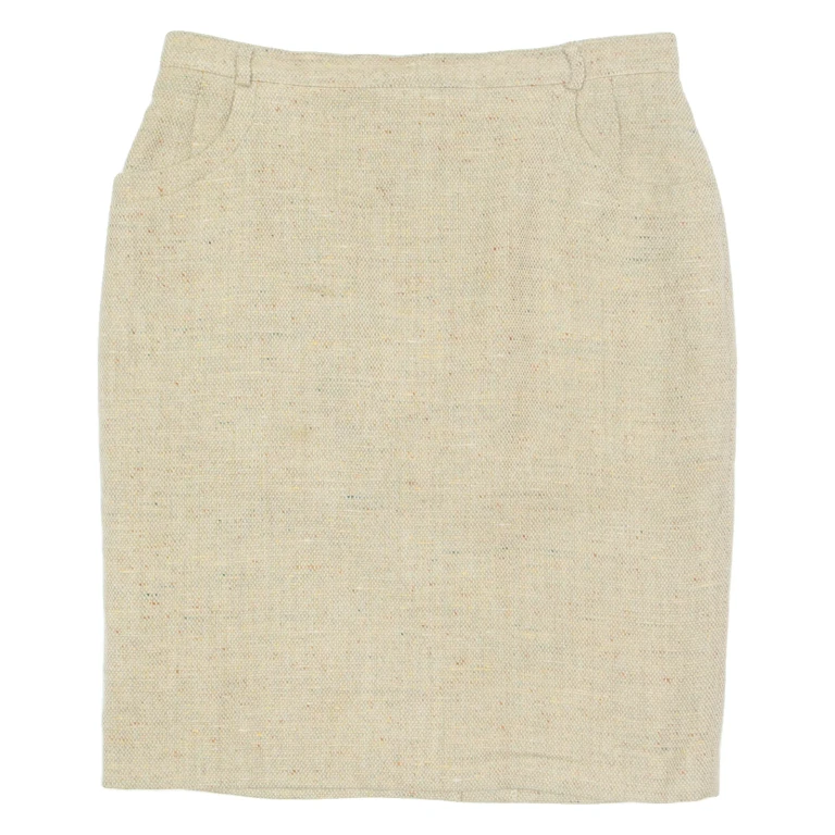 BURTON Womens Straight Skirt Beige Knee Length Wool M