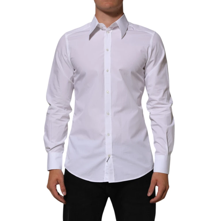 Dolce & Gabbana White Cotton Martini Men Formal Dress Shirt - Men