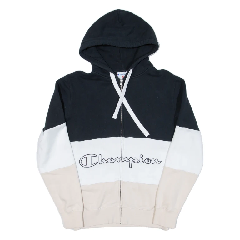 CHAMPION Womens Beige Hoodie Full Zip S