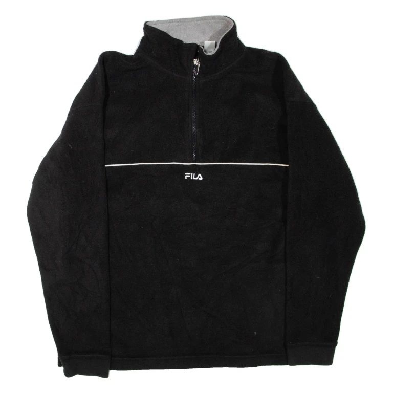 FILA Pullover Womens Fleece Jacket Black L