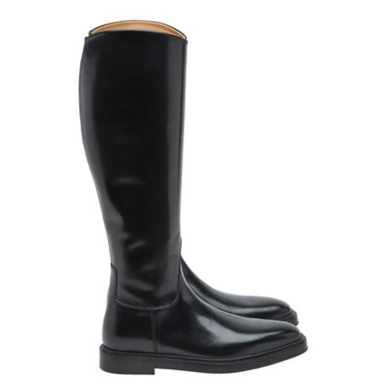 Ferragamo Flu Leather Riding Boots, Size 9 C