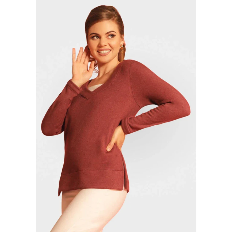 Power Vee 'Sweater' Sweatshirt - Wine