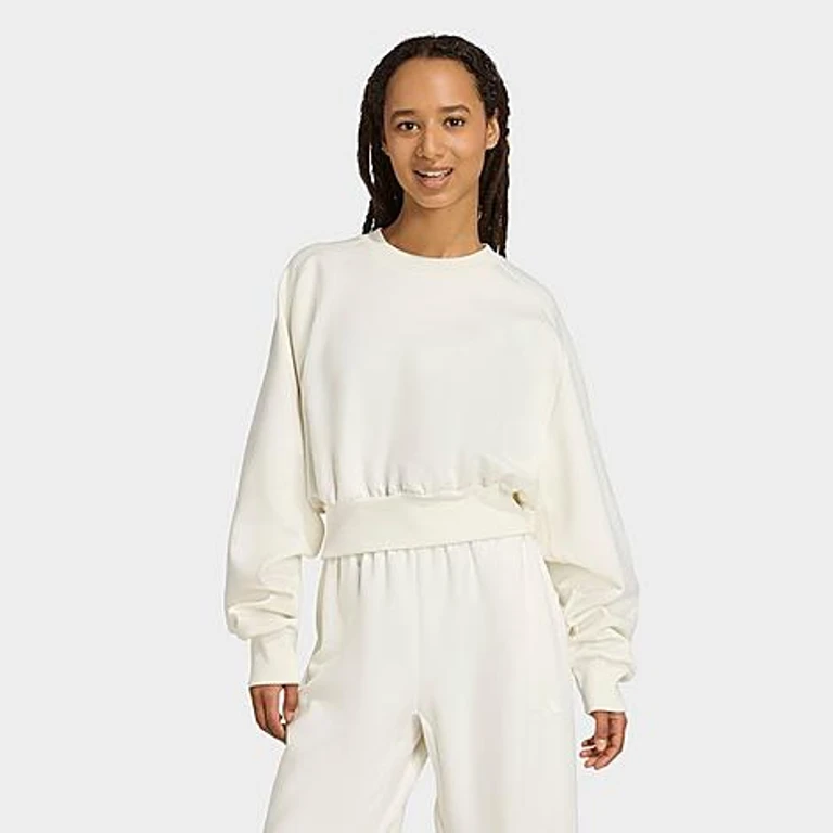 adidas Women's Sportswear Soft Lux Loose Sweatshirt in Off White Size: XS