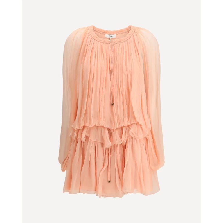 Mini Dress with cape in silk muslin Female 38