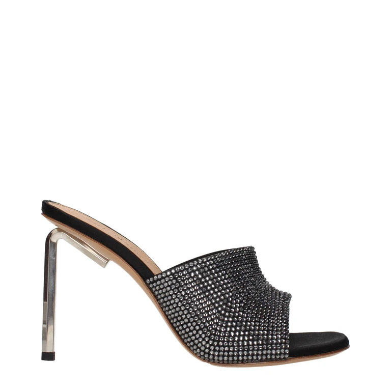 Off-White Black Satin Stiletto Heel Sandals - Women