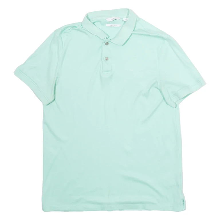 CALVIN KLEIN Mens Polo Shirt Green M