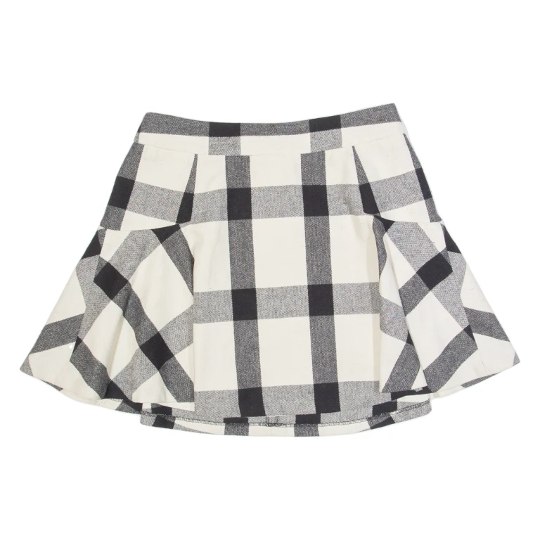 BANANA REPUBLIC Womens Pleated Skirt Black Short Wool Check UK 8