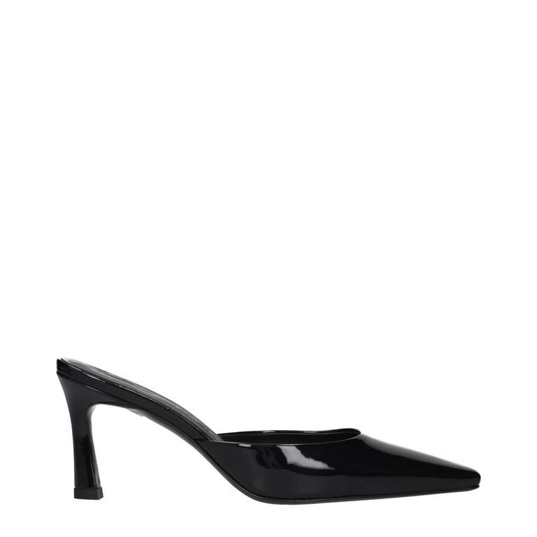 The Attico Black Leather Flat Sandals - Women