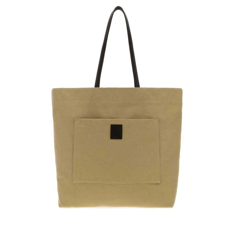 Khaki Canvas Tori Shopping Bag Cretadarkbrownans Borse A Tracolla