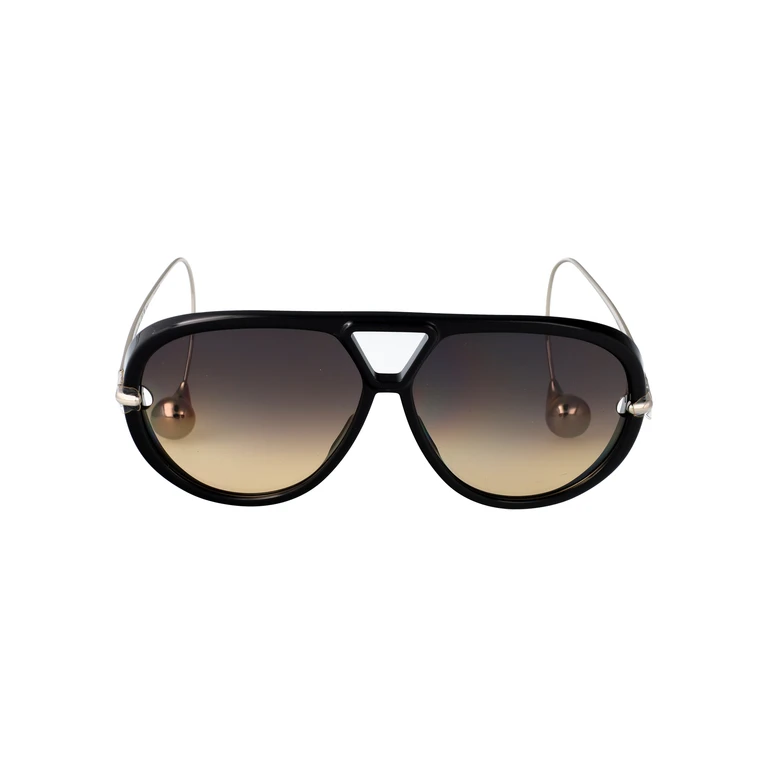 Bottega Veneta Bv1273s 010 Black-silver-brown Acetate Sunglasses - Women