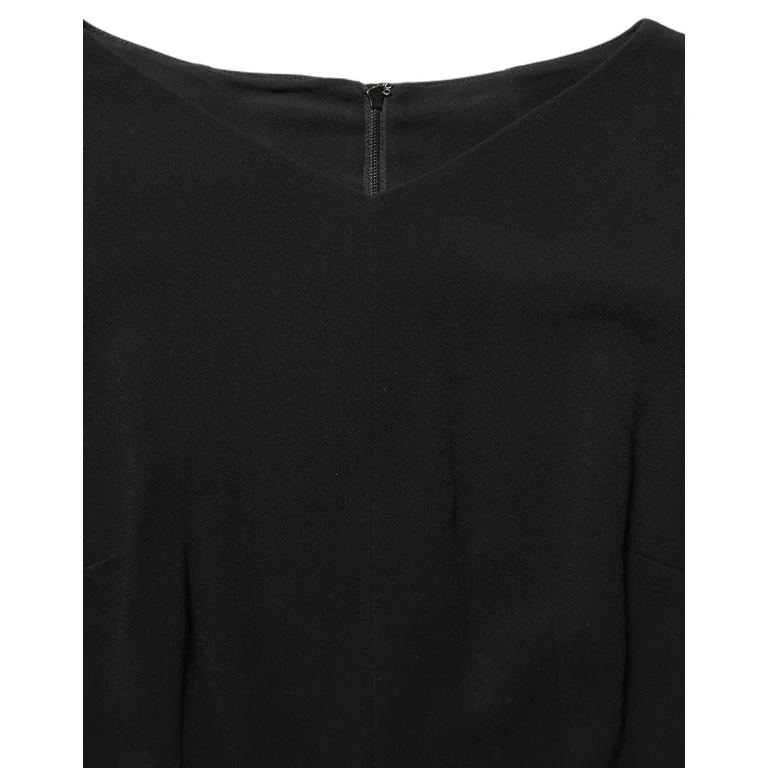 Dolce & Gabbana Black Viscose Short Sleeve A-Line Midi Dress Acetate Elastane - Women