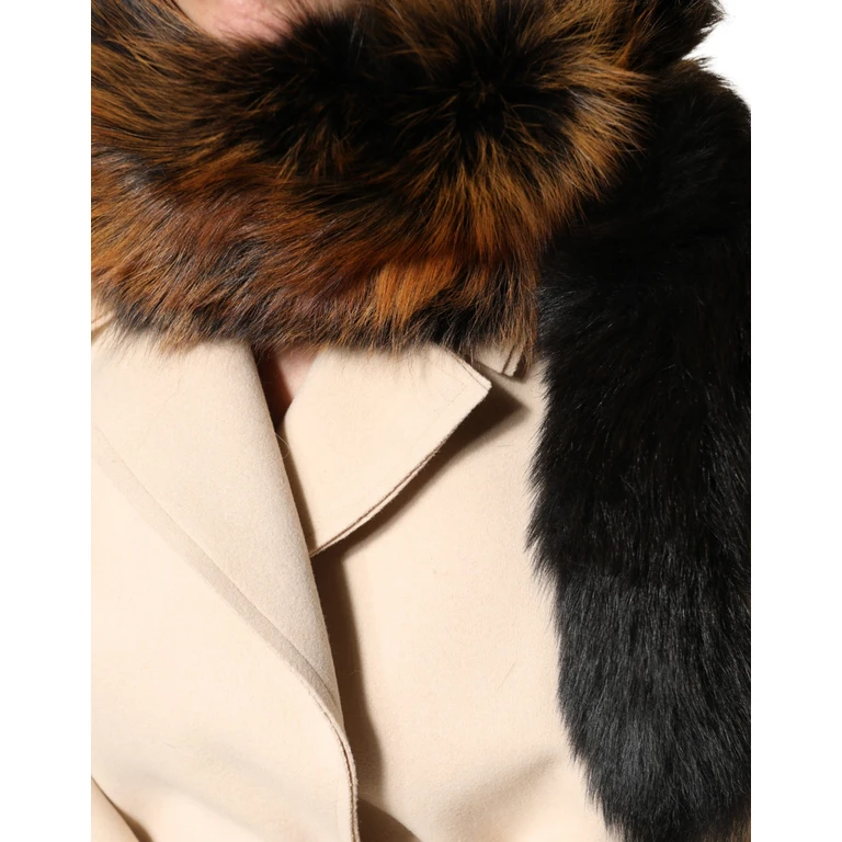 Dolce & Gabbana Brown Red Fox Fur Neck Warmer Winter Scarf - Women