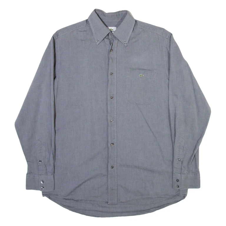 LACOSTE Mens Plain Shirt Grey Long Sleeve M