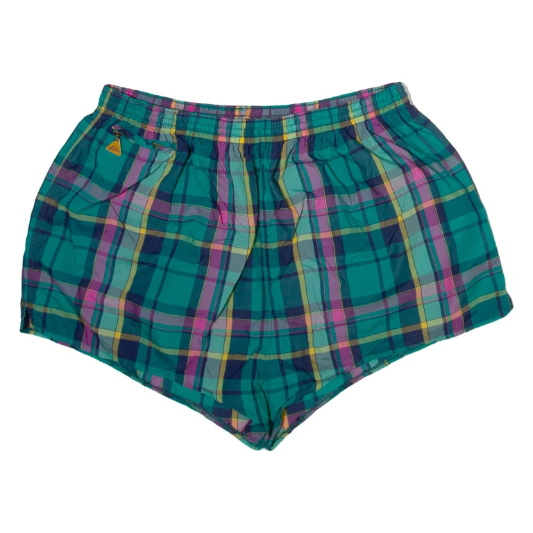 LAHCO Womens Casual Shorts Green Check M W30