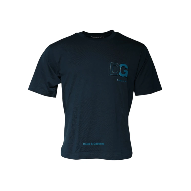 Dolce & Gabbana Blue Logo Crew Neck Short Sleeves T-Shirt Cotton - Men