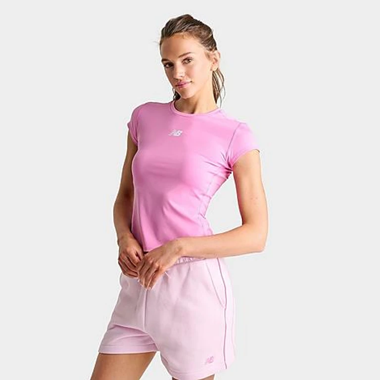 New Balance Women's Accelerate Short-Sleeve T-Shirt in Raspberry Size: XS