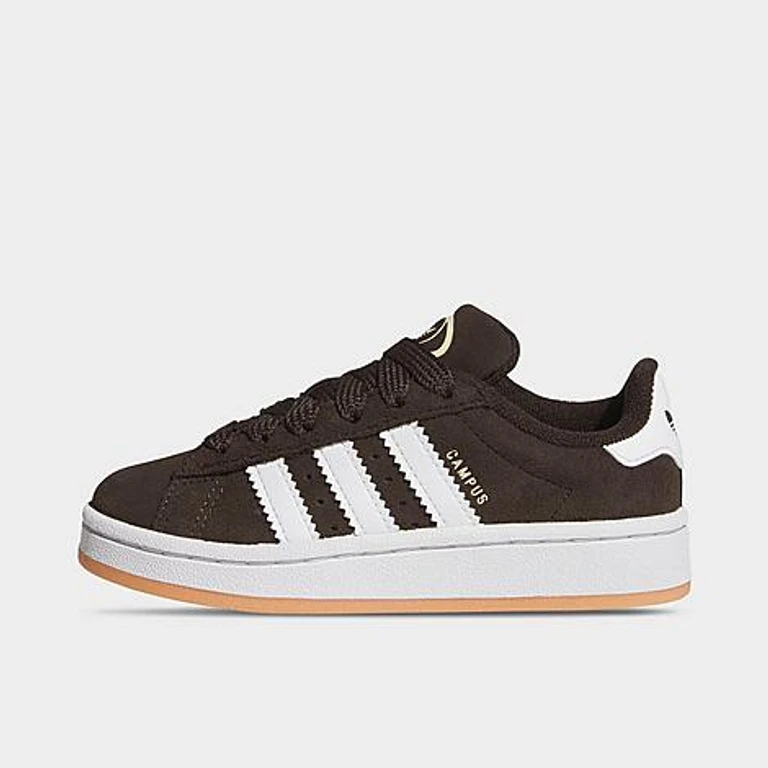 adidas Little Kids Originals Campus 00s Casual Shoes in Aurora Coffee/Cloud White/Gum Size: 1.0