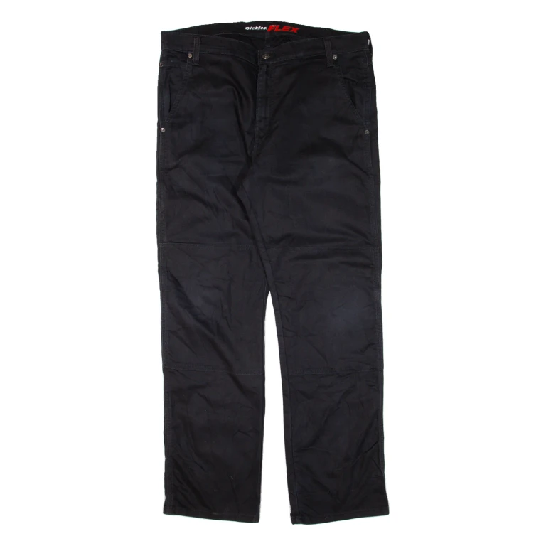 DICKIES Double-knee Workwear Mens Trousers Black Regular Straight W38 L32